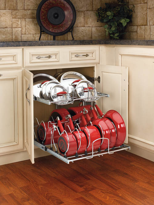 Base Cabinet Pullout 2 Tier Cookware Organizer