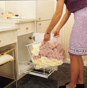 11 7/8" wide Hamper Bottom Mount with Removable Wire Bin