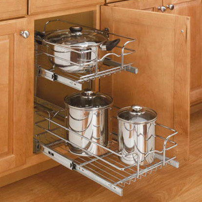 Double pull out wire basket