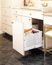 Bottom Mount Wire Hamper 14 1/8" wide, with Polymer Basket