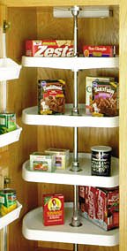 Pantry Cabinet D-Shaped Five Tiered Lazy Susan - Polymer Tray - 22" - 5 trays