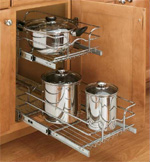 Double pull out wire basket