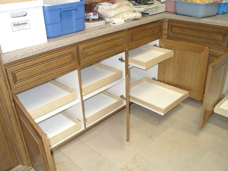 Kitchen Cabinet Organization Slide outs Roll outs