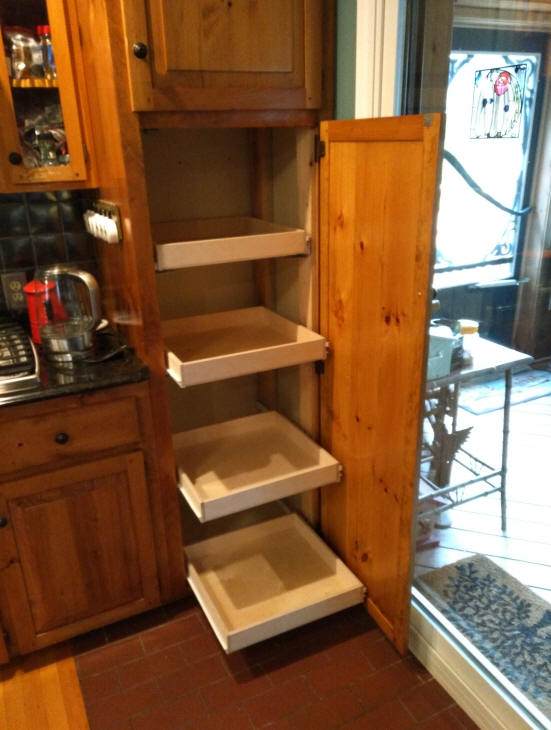 Shelves That Slide Custom Kitchen Pull Out Sliding Shelving For