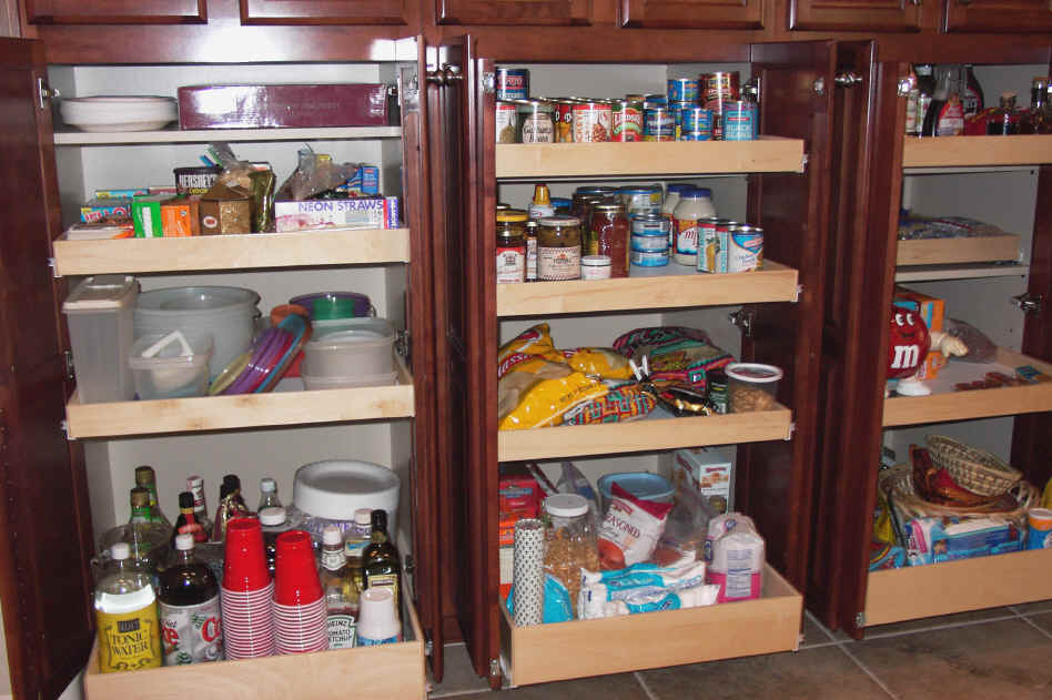 Pull-Out & Roll-Out Cabinets  Kitchen Cabinet Storage Ideas