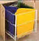 Pull out trash and recycle systems kitchen shelving pantry cabinets bathroom shelves