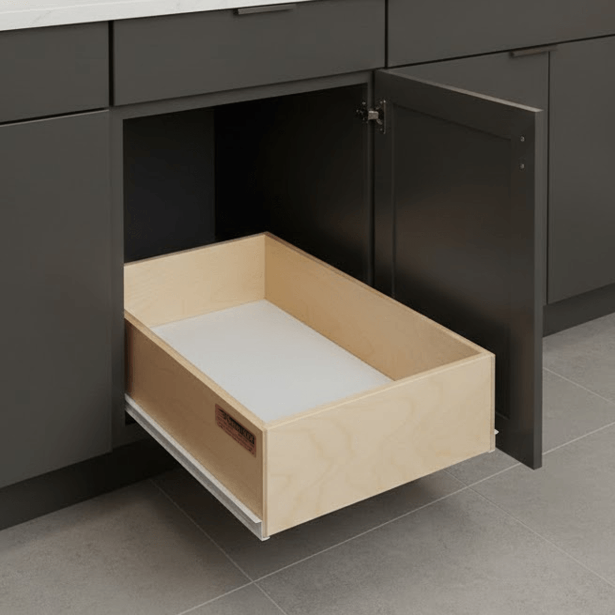 Medium height sliding shelf