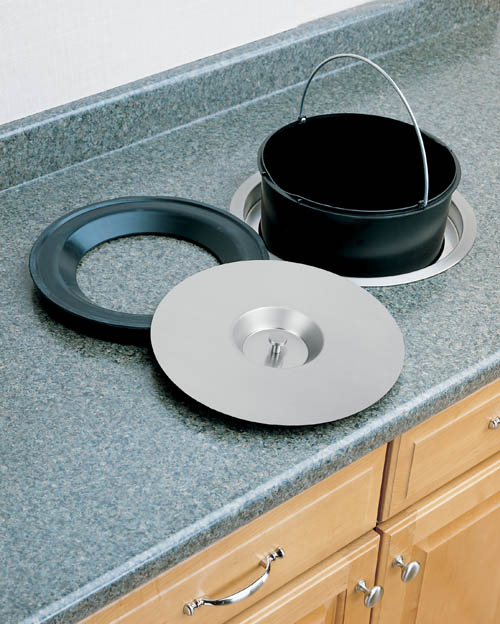 Single Counter Mount Stainless Steel Waste Containers