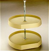D-Shaped Two Tiered Lazy Susan - Polymer Tray - 20" - White only