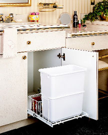 20 quart, full extension vanity waste system - 14 5/8" wide